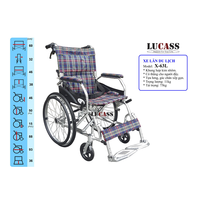 Xe lăn tay Lucass X-63L
